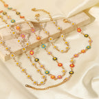 18K Gold Daisy Necklace Bracelet Set