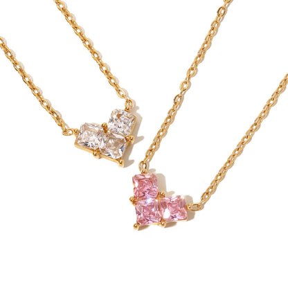 18K Gold Dainty Heart Necklace