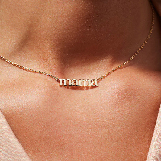 18K Gold Mama Letter Necklace