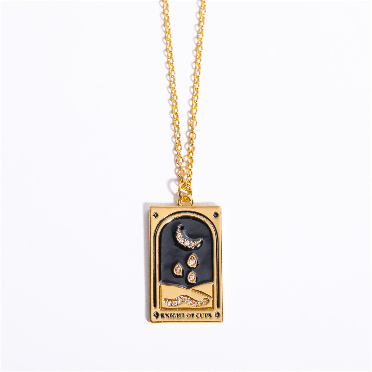 18K Gold Tarot Card Pendant Necklace