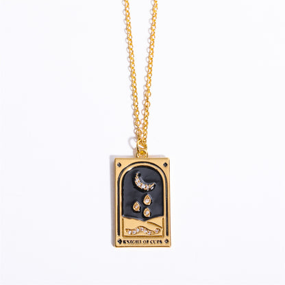 18K Gold Tarot Card Pendant Necklace