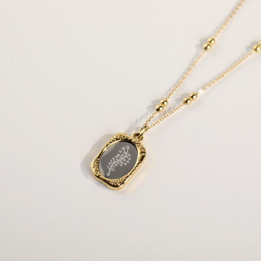 18K Gold Birth Flower Pendant Necklace