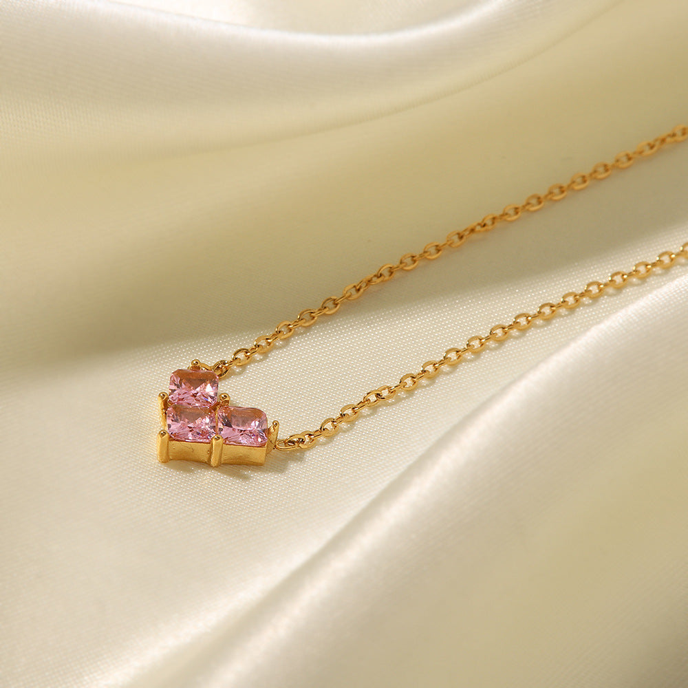 18K Gold Dainty Heart Necklace